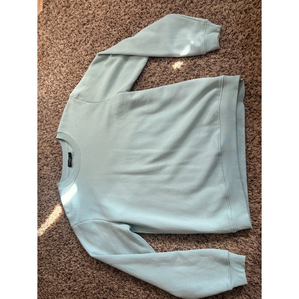 Bolongaro Trevor Mens Glitch Skull Graphic Crewneck Sweatshirt Light Blue‎ Large